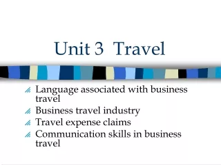 Unit 3  Travel