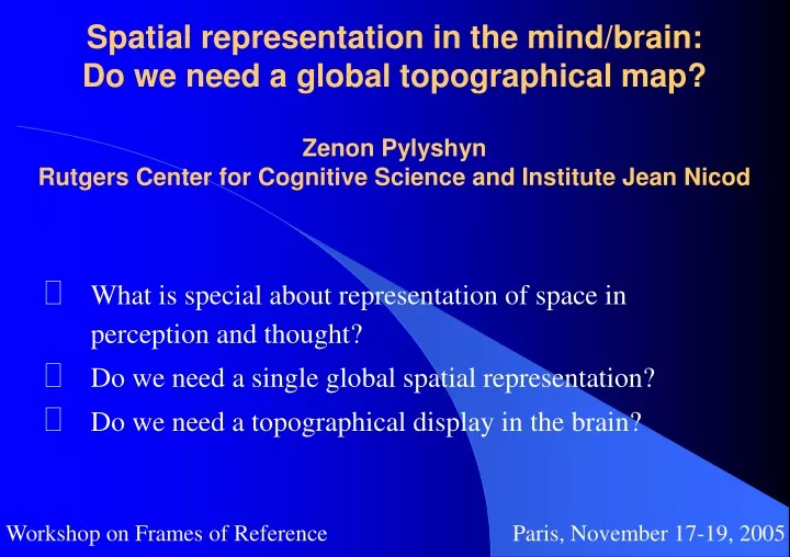 spatial representation in the mind brain