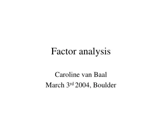 Factor analysis