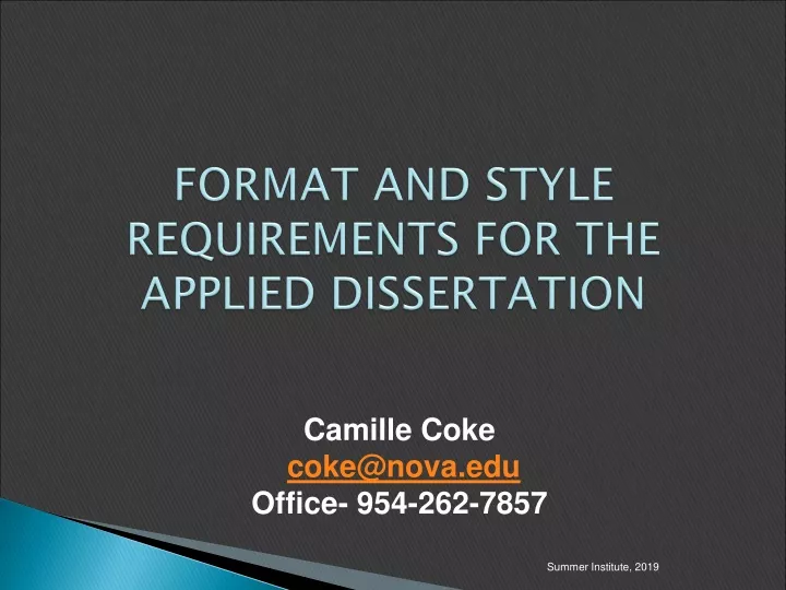 format and style requirements for the applied dissertation