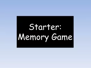 Starter: Memory Game