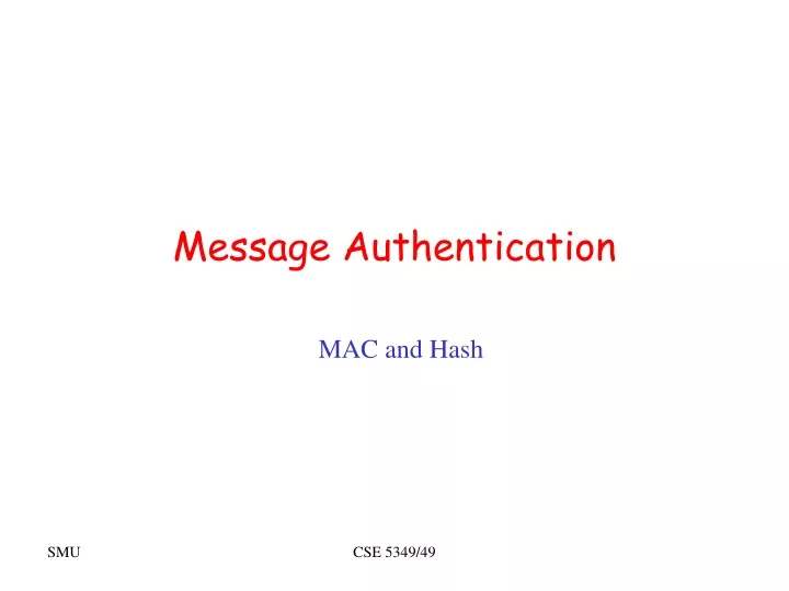 message authentication