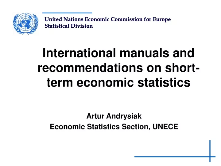 international manuals and recommendations on short term economic statistics