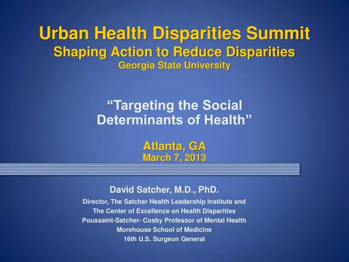 targeting the social determinants of health
