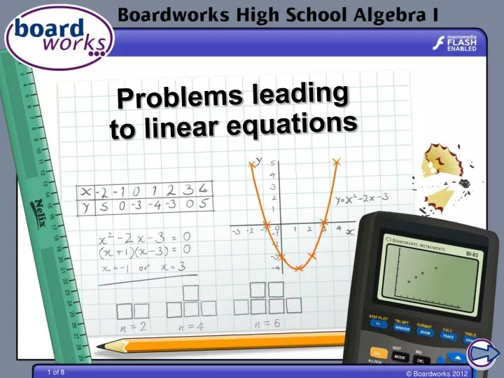 problems leading to linear equations