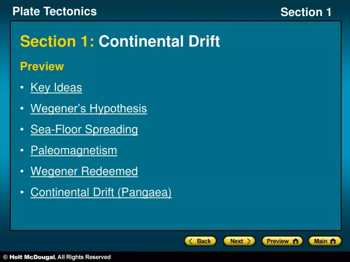 section 1 continental drift