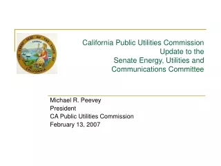 Michael R. Peevey  President   CA Public Utilities Commission  February 13, 2007