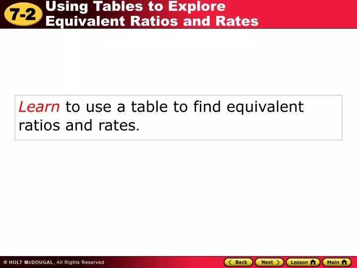 learn to use a table to find equivalent ratios