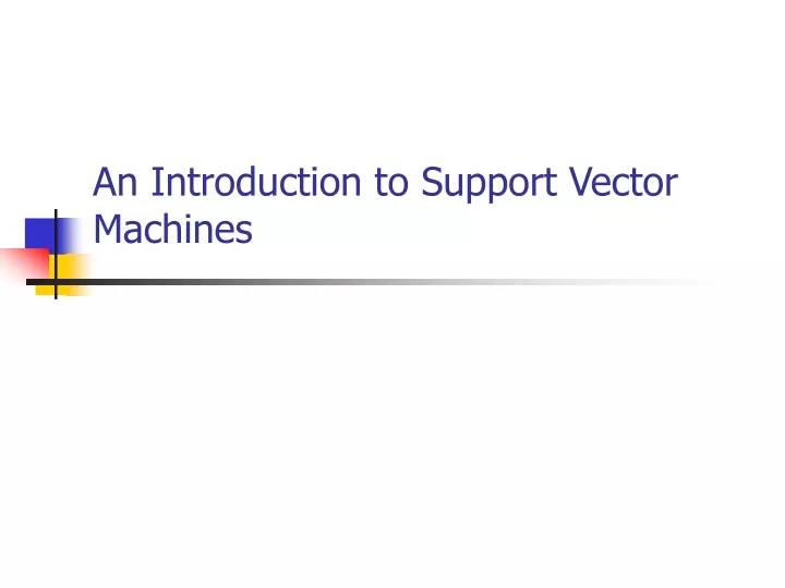 an introduction to support vector machines