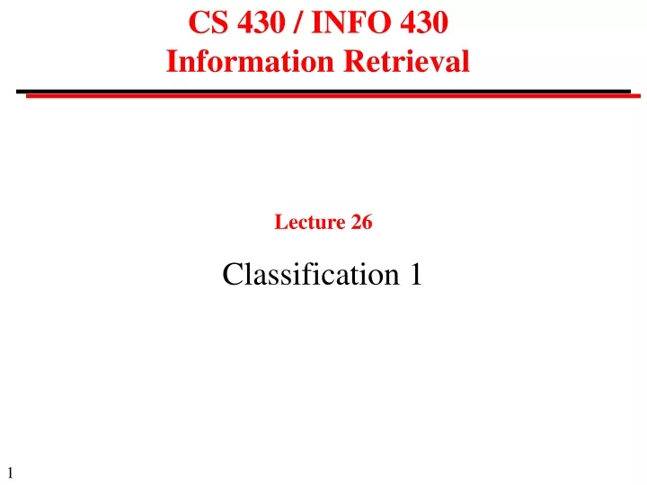 cs 430 info 430 information retrieval