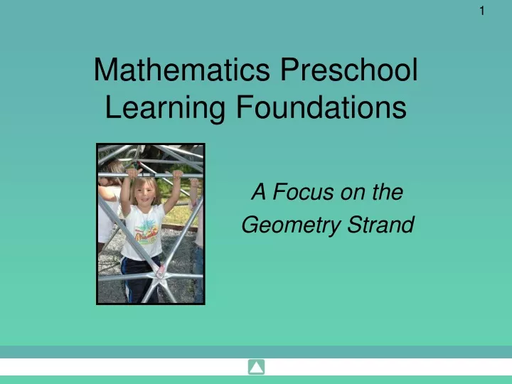 mathematics preschool learning foundations