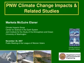 PNW Climate Change Impacts &amp; Related Studies