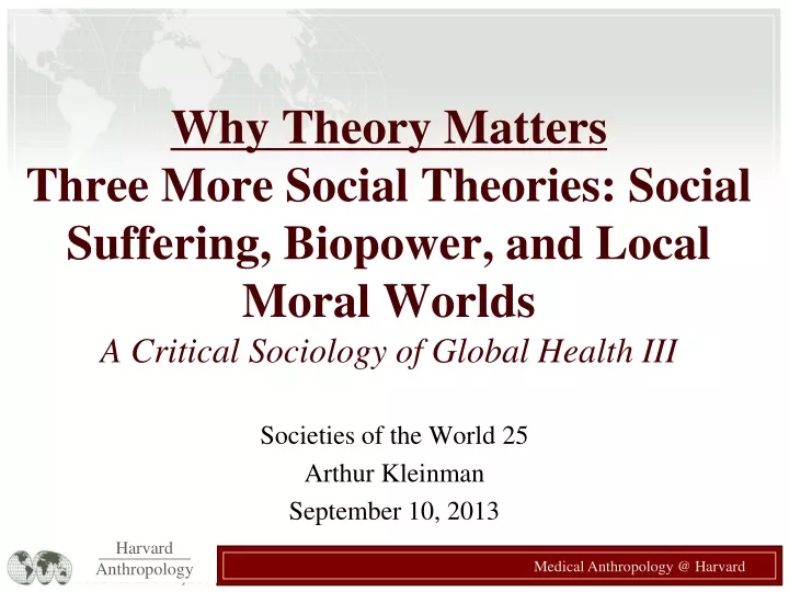 societies of the world 25 arthur kleinman september 10 2013