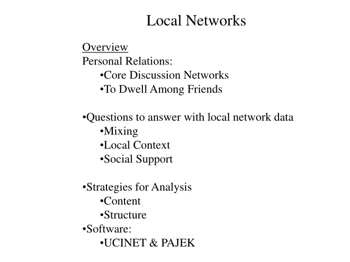 local networks