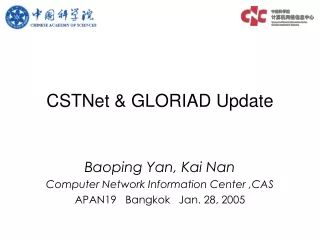 CSTNet &amp; GLORIAD Update