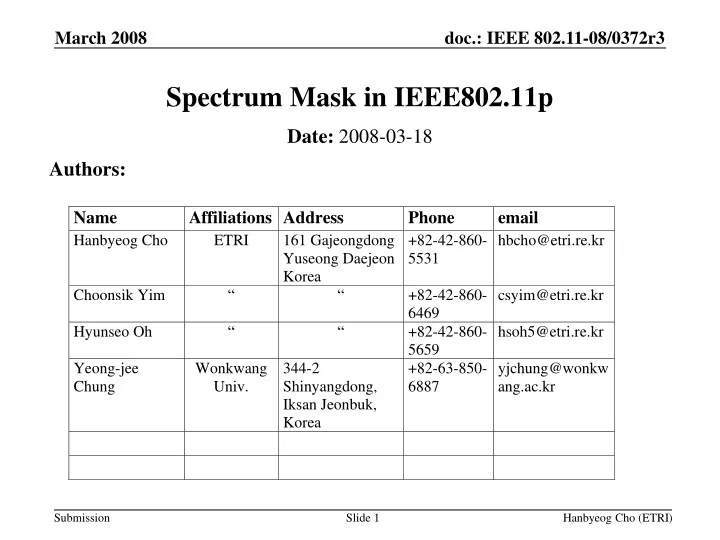 spectrum mask in ieee802 11p