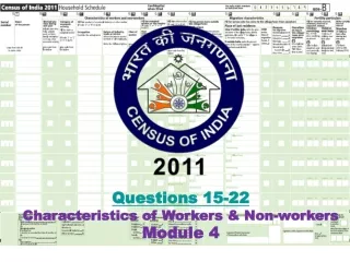 Questions 15-22 Characteristics of Workers &amp; Non-workers  Module 4