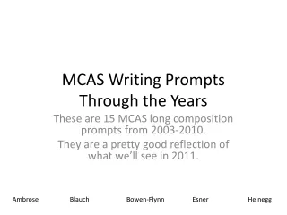 MCAS Writing Prompts Through the Years