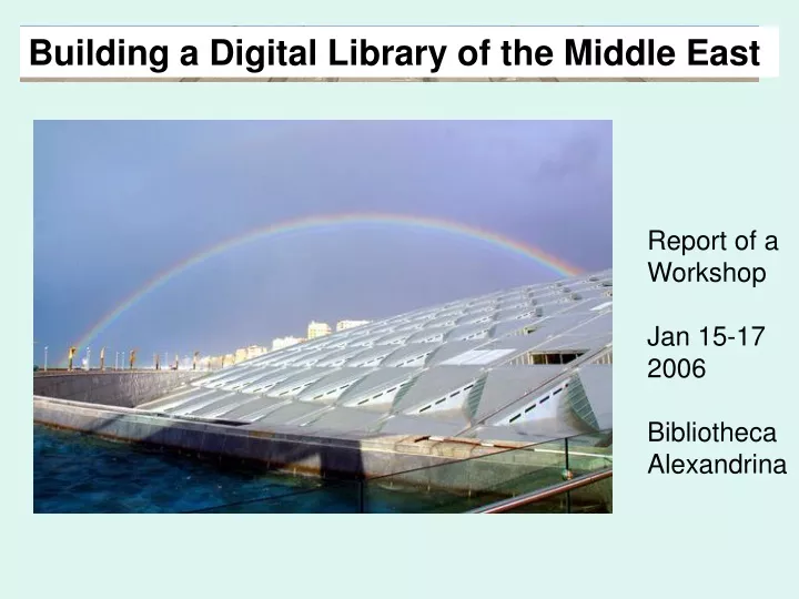 building a digital library of the middle east