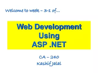 Web Development Using  ASP .NET