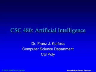 CSC 480: Artificial Intelligence