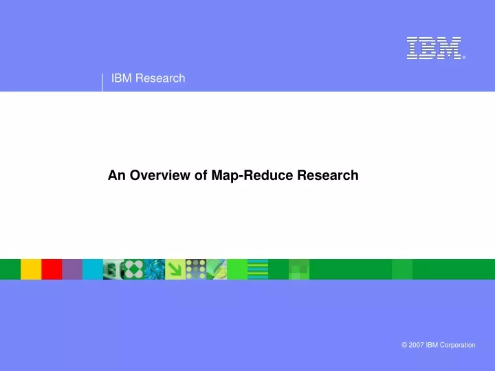 an overview of map reduce research