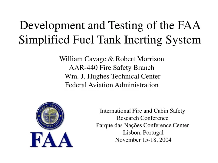 development and testing of the faa simplified