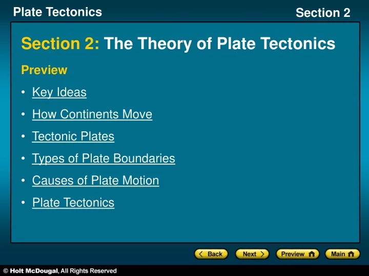section 2 the theory of plate tectonics