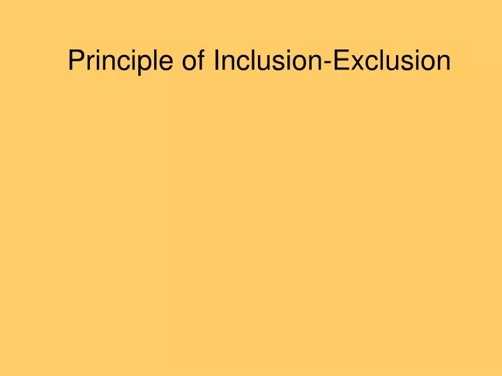 principle of inclusion exclusion