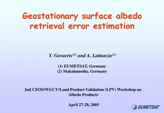Geostationary surface albedo retrieval error estimation