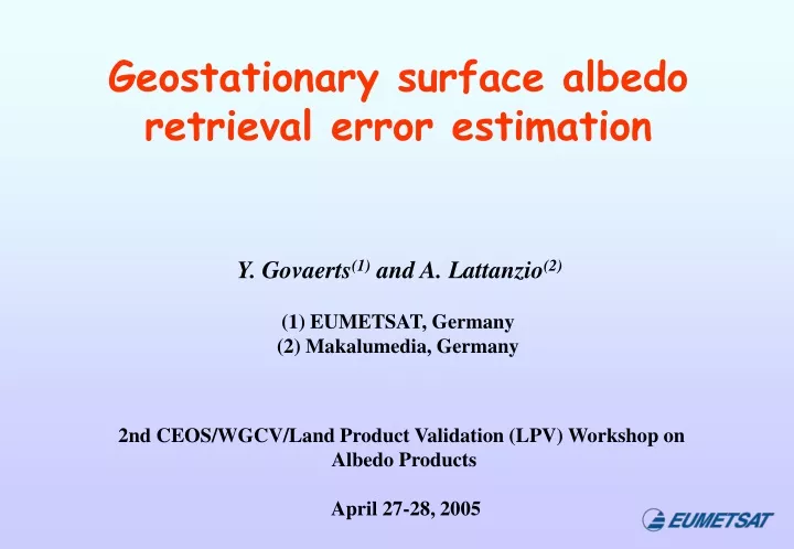 geostationary surface albedo retrieval error