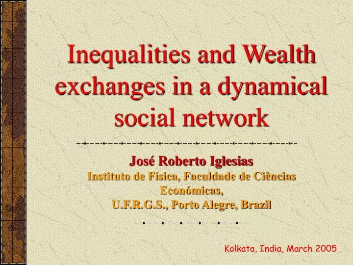 inequalities and wealth exchanges in a dynamical social network