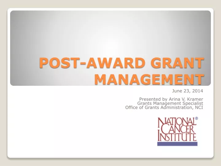 post award grant management