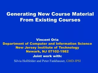 Generating New Course Material From Existing Courses