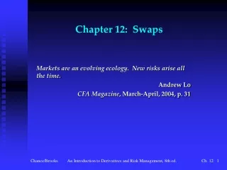 Chapter 12:  Swaps