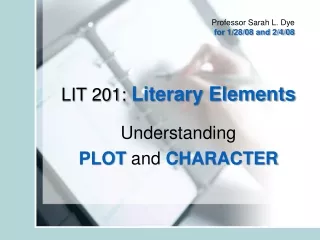 LIT 201:  Literary Elements