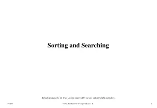 Sorting and Searching