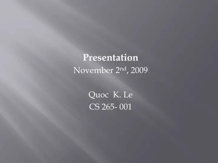 presentation november 2 nd 2009 quoc