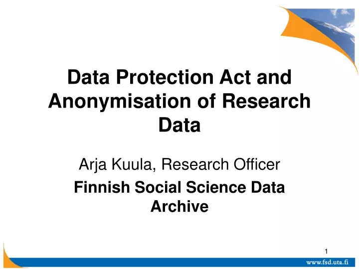 data protection act and anonymisation of research data