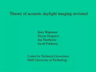 Theory of acoustic daylight imaging revisited