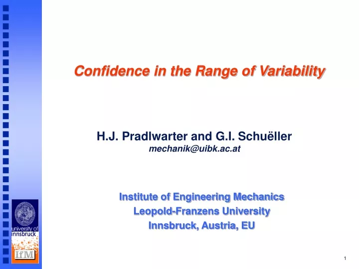 confidence in the range of variability