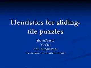 Heuristics for  slidi ng-tile puzzles