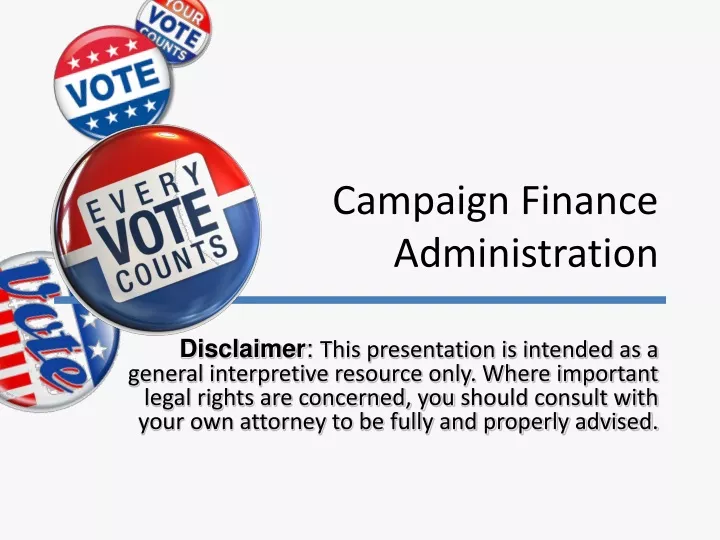 campaign finance administration