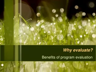 Why evaluate?