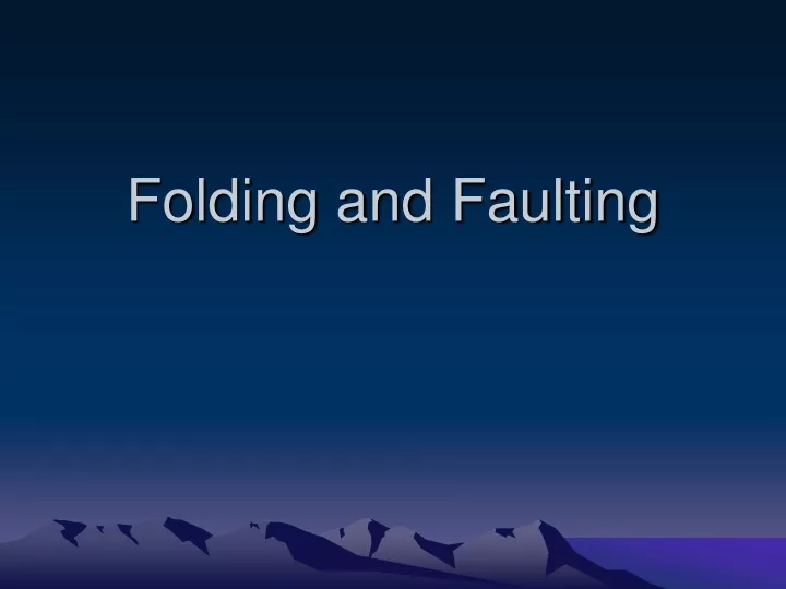 folding and faulting