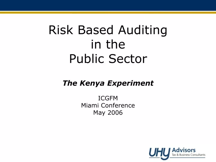 risk based auditing in the public sector