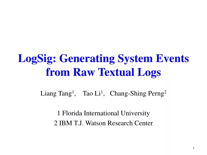 logsig generating system events from raw textual logs