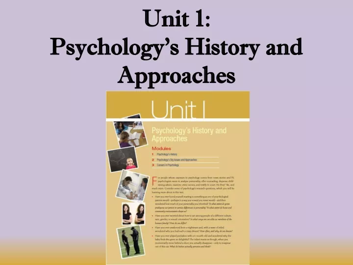 unit 1 psychology s history and approaches