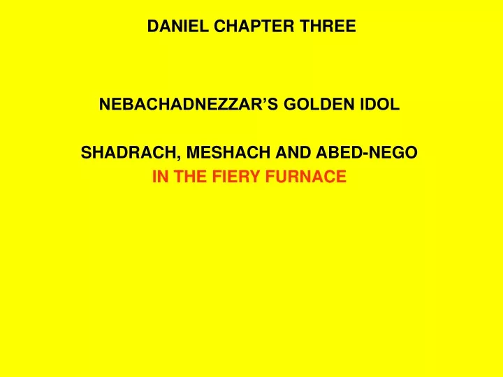 daniel chapter three