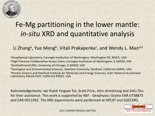 Fe-Mg partitioning in the lower mantle:  in-situ  XRD and quantitative analysis
